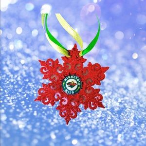 Minnesota WILD Hockey Handmade Snowflake Ornament *NEW*